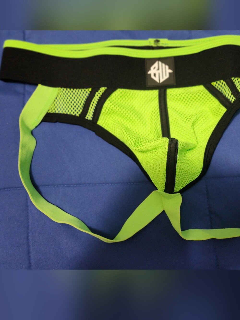 Breedwell Men’s Neon Green Mesh Briefs with Black Waistband
